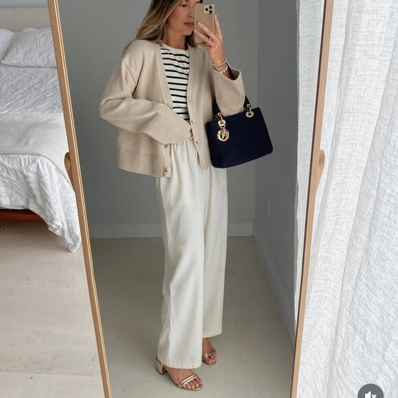 Linen Drawstring Straight Leg Pants (Natural White) - Lattelier - Picture 3 of 11